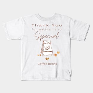 Thank You For Making Me So Special Heart Coffee Bean Design Kids T-Shirt